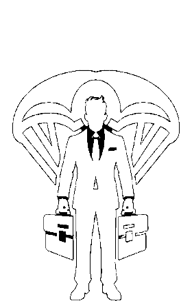 APS logo — professional under parachute